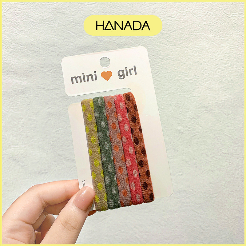 Dây Cột Tóc Cao Su Đàn Hồi Dày Phong Cách Vintage Hanada K16-T013 1 DÂY LẺ