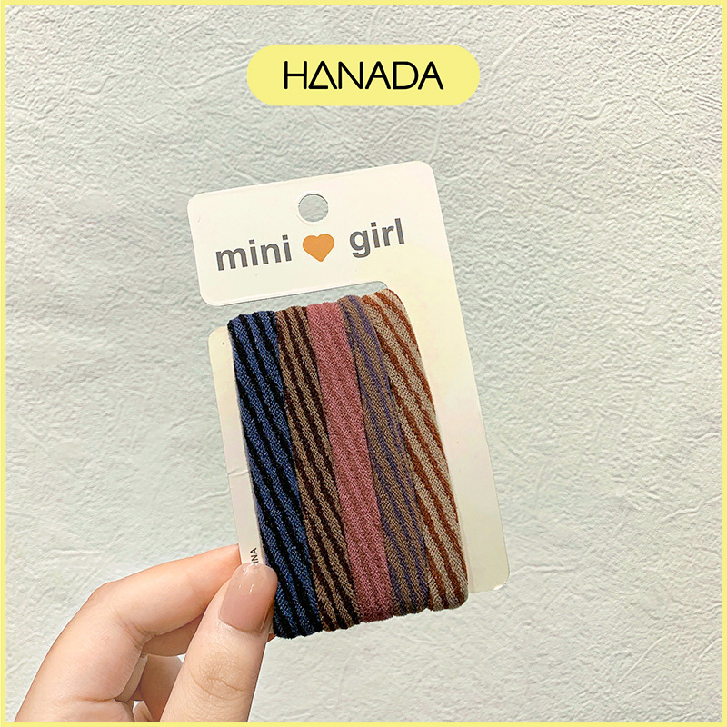 Dây Cột Tóc Cao Su Đàn Hồi Dày Phong Cách Vintage Hanada K16-T013 1 DÂY LẺ