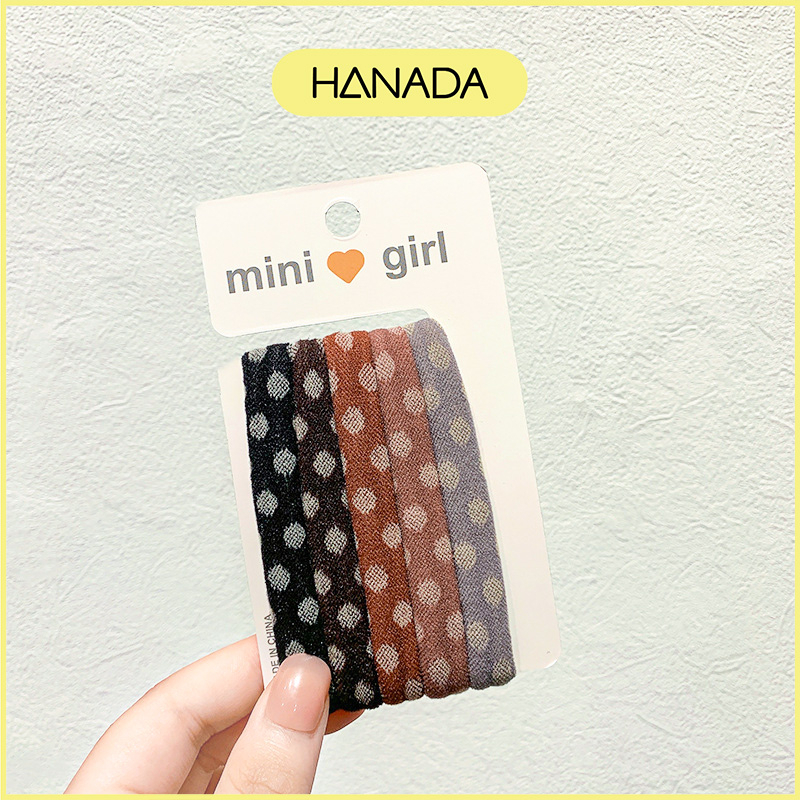 Dây Cột Tóc Cao Su Đàn Hồi Dày Phong Cách Vintage Hanada K16-T013 1 DÂY LẺ