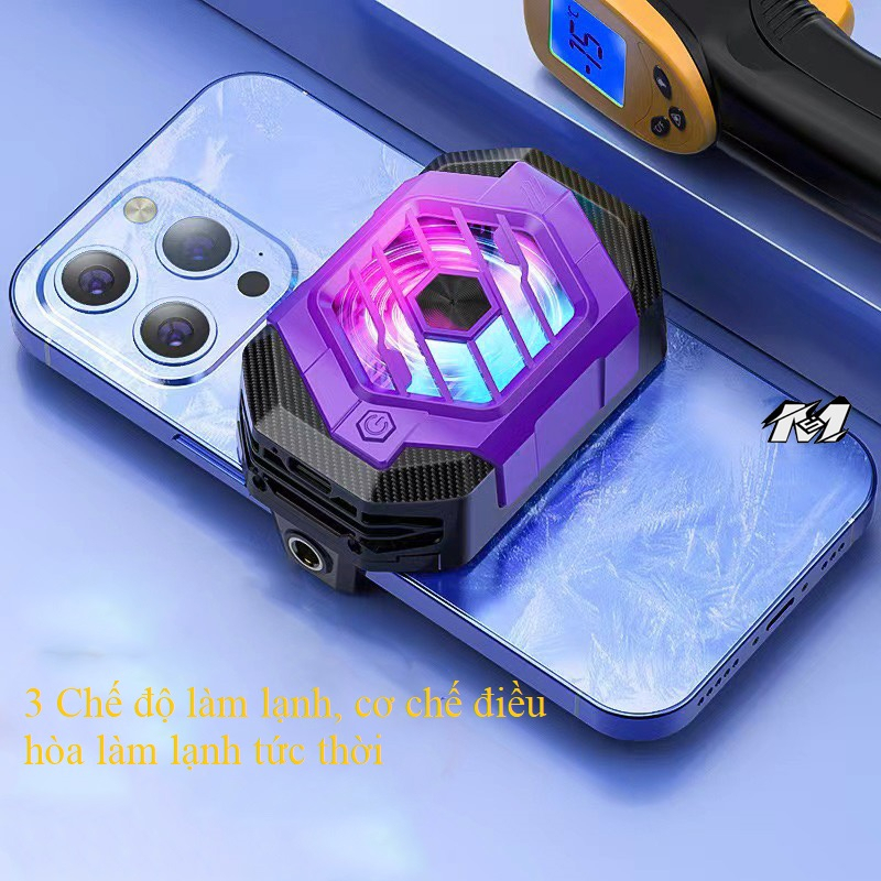 Quạt tản nhiệt X65 siêu sò lạnh điện thoại 27w tặng kèm 4 bao tay chơi gaming lướt nhạy.