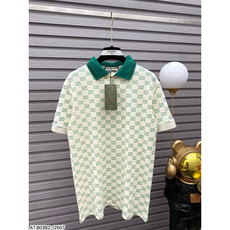 ÁO Polo nam GC cổ tròn họa tiết tay ngắn phong cách trẻ trung chuẩn from
