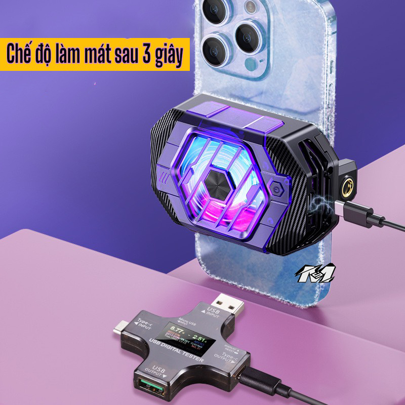 Quạt tản nhiệt X65A siêu lạnh 24W siêu từ tính cho ipad máy tính bảng mới 2023 Led RGB gaming