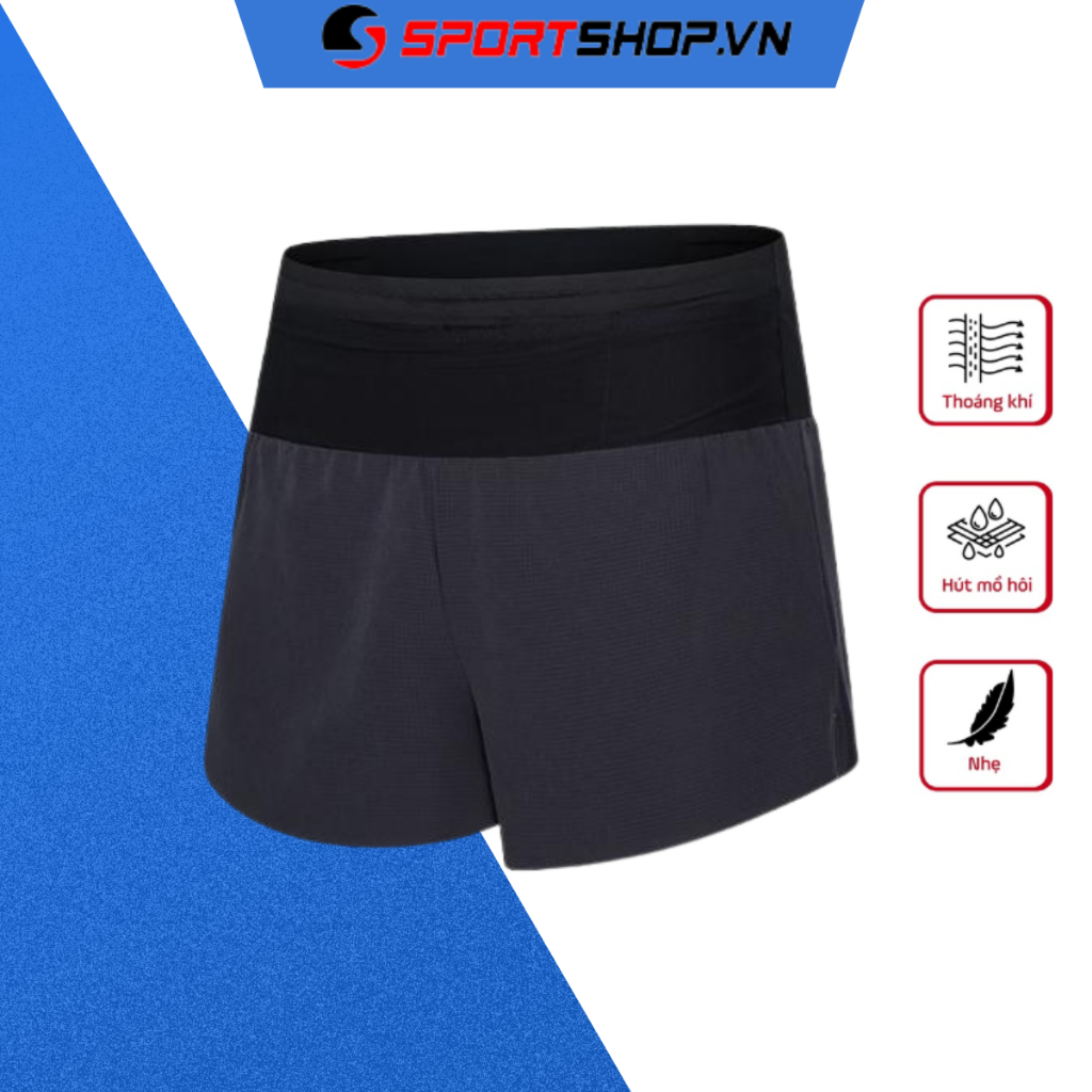 Quần chạy bộ liền đai Nam nữ dáng ngắn không lót ms189 nhẹ, thấm hút mồ hôi