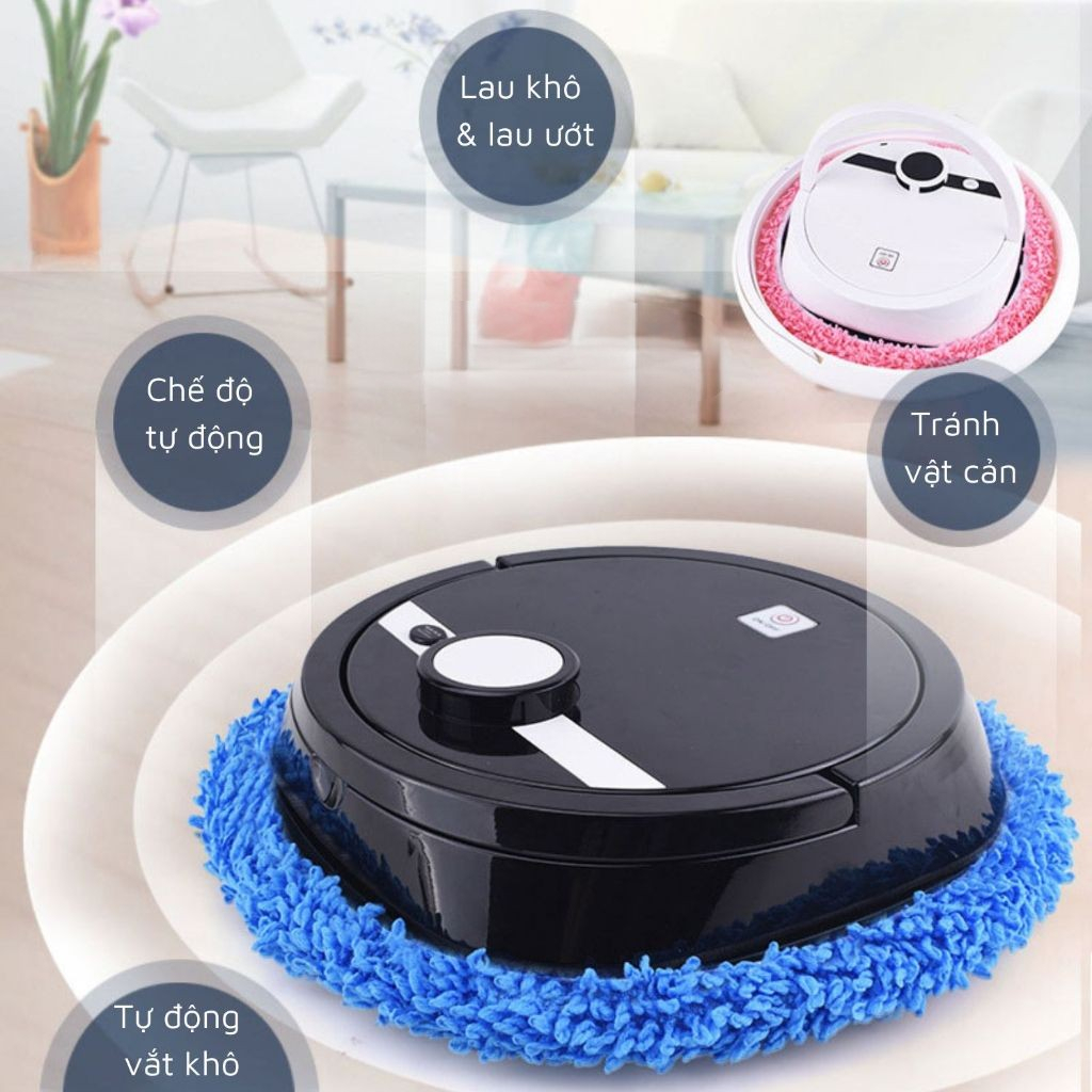 Robot lau nhà lau sàn 027 tự động kèm chậu giặt rẻ tự động lau khăn ướt khăn khô có điều khiển dễ dàng dọn vệ sinh | BigBuy360 - bigbuy360.vn