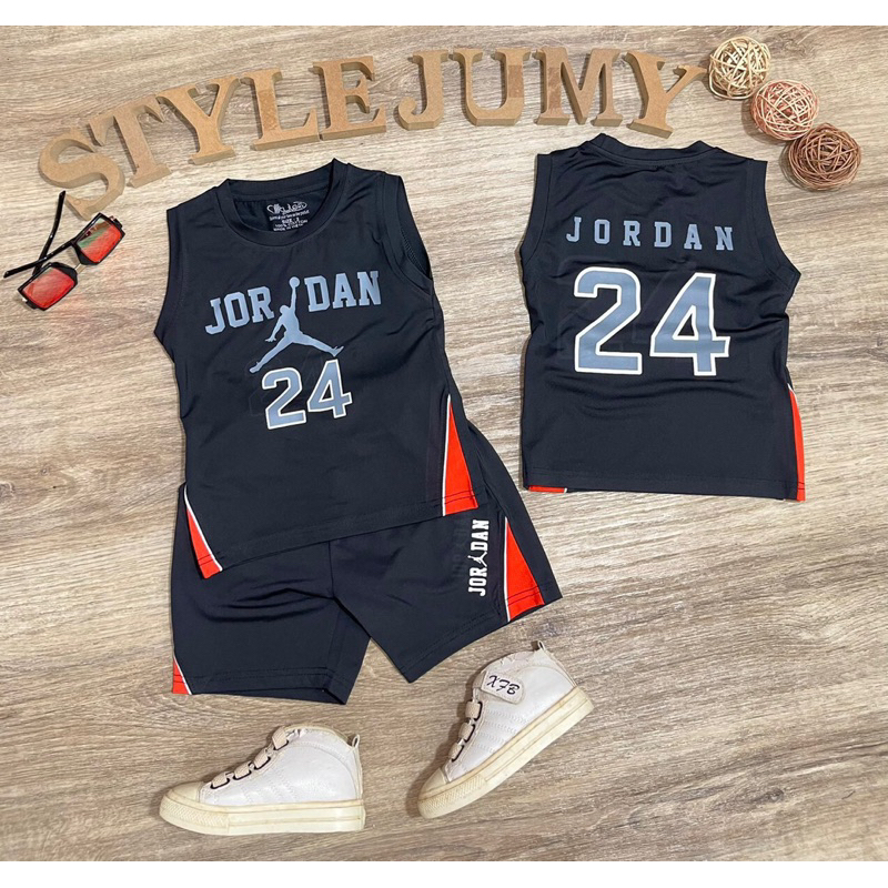 Bộ 3 lỗ thể thao Jordan 24 chất liêj thun lạnh thể thao loại đẹp mềm mát cho bé trai 10-25kg