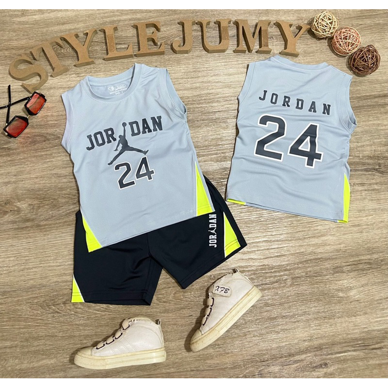 Bộ 3 lỗ thể thao Jordan 24 chất liêj thun lạnh thể thao loại đẹp mềm mát cho bé trai 10-25kg