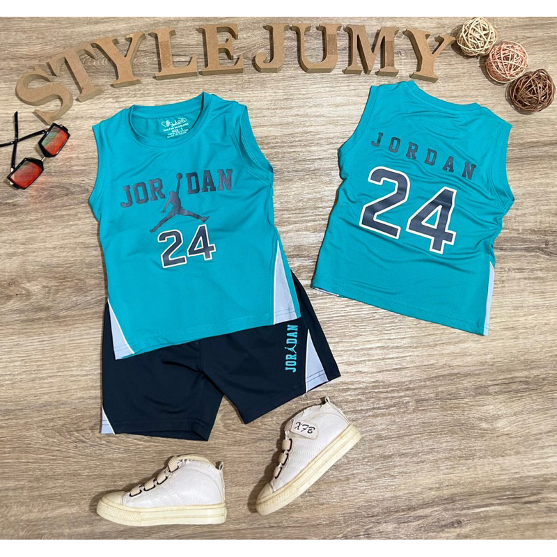 Bộ 3 lỗ thể thao Jordan 24 chất liêj thun lạnh thể thao loại đẹp mềm mát cho bé trai 10-25kg