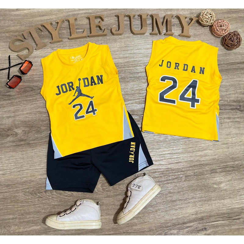 Bộ 3 lỗ thể thao Jordan 24 chất liêj thun lạnh thể thao loại đẹp mềm mát cho bé trai 10-25kg