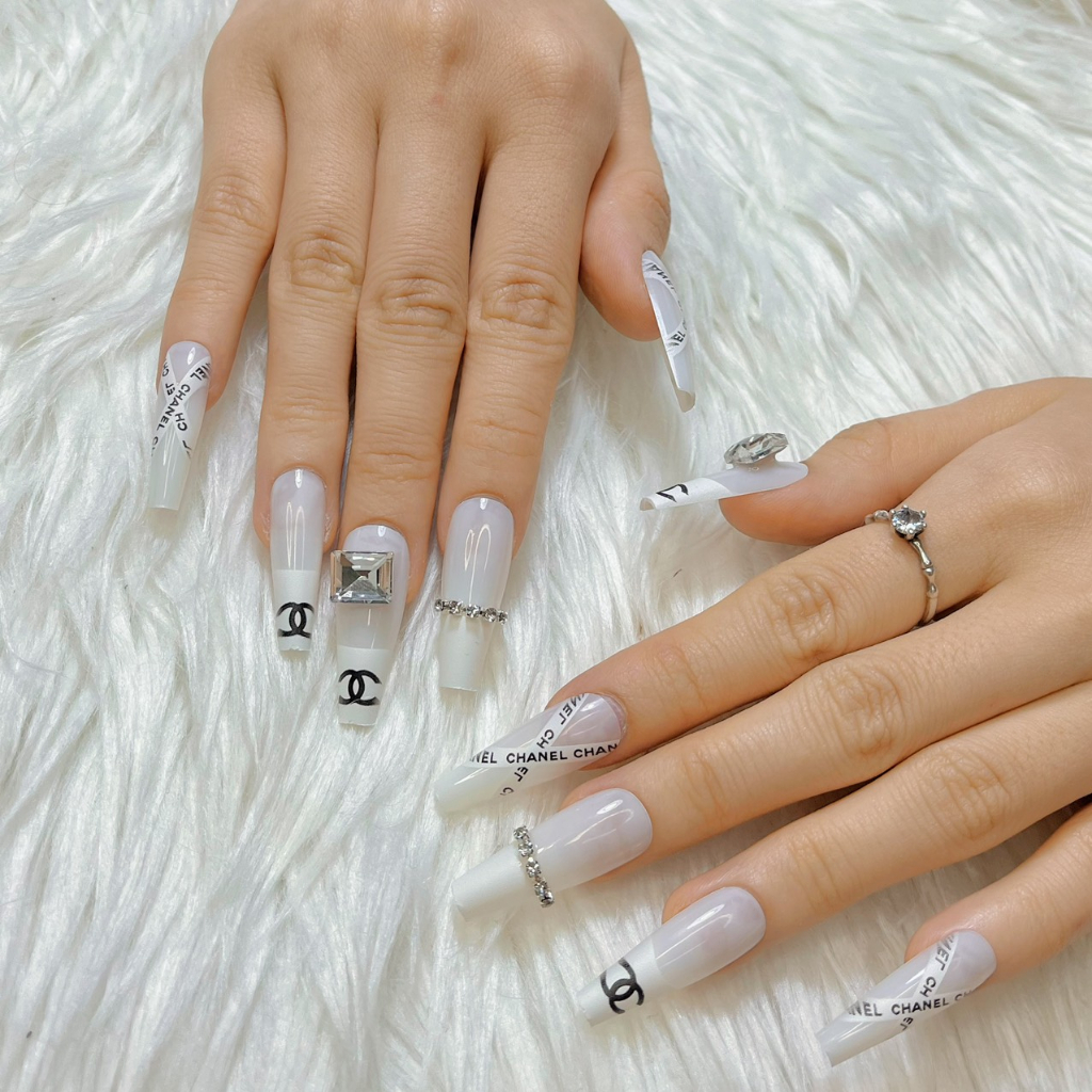 Set 24 Móng tay giả,móng úp dạng dải móng,thang móng DY51-DY110 kèm keo silicon,dũa