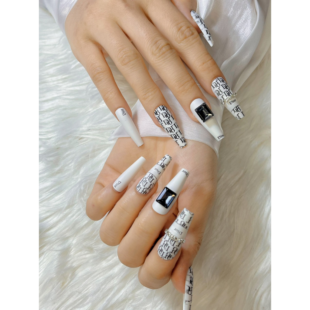 Set 24 Móng tay giả,móng úp dạng dải móng,thang móng DY51-DY110 kèm keo silicon,dũa