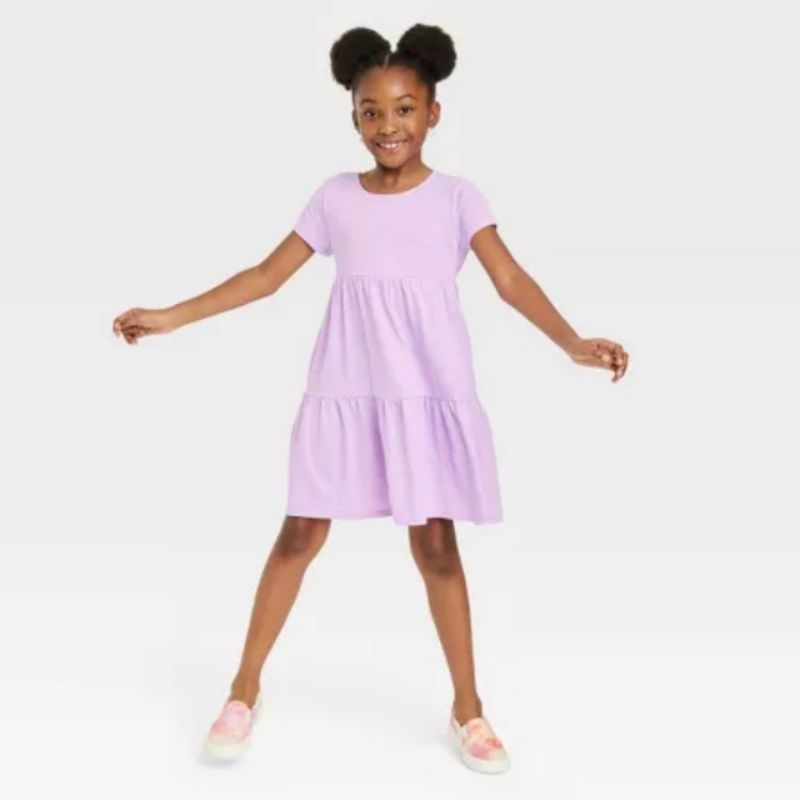đầm cotton dáng babydoll xuất dư cho bé 15_45kg