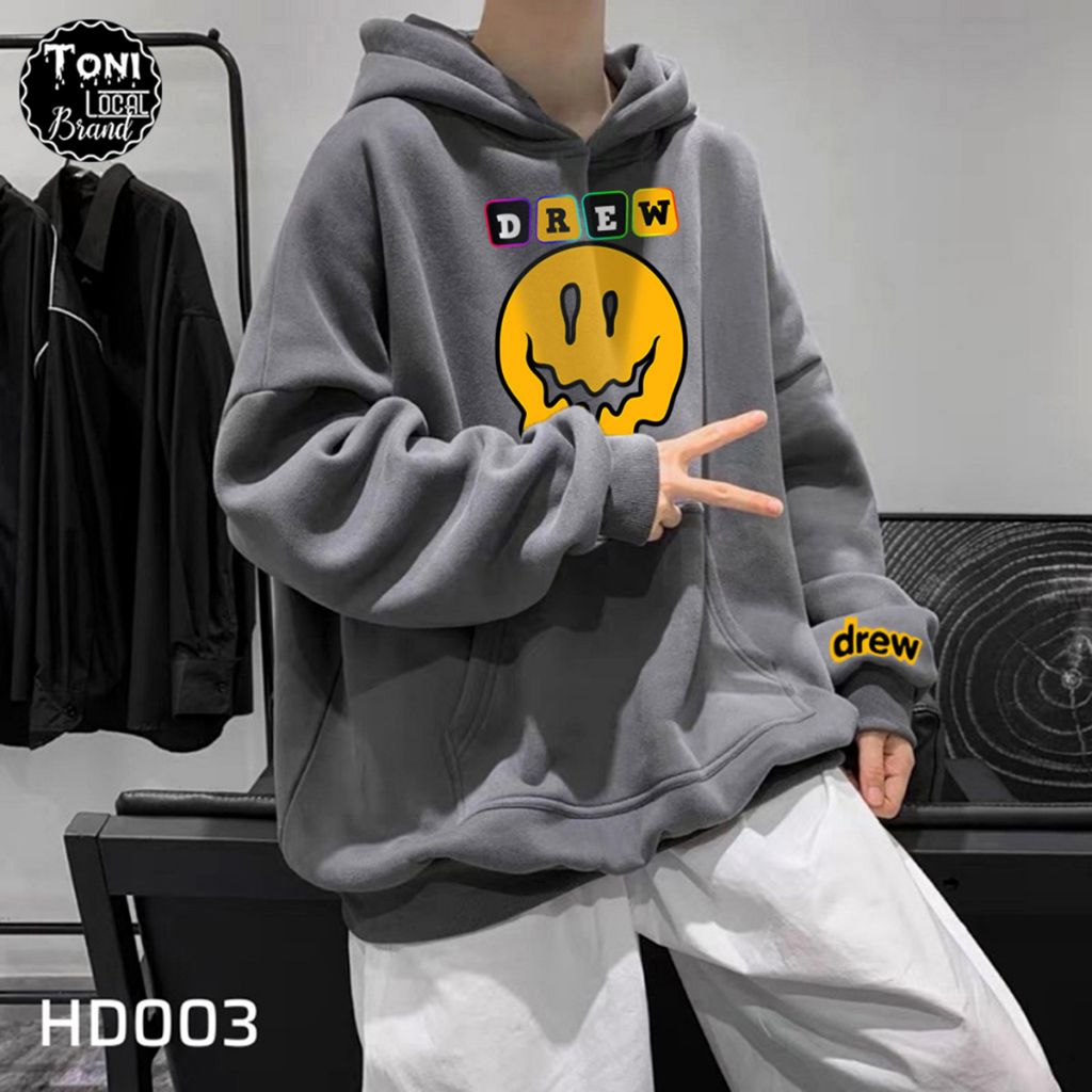 Áo Hoodie Local Brand DREW GHOST nỉ bông dày form rộng Unisex giữ ấm chống nắng
