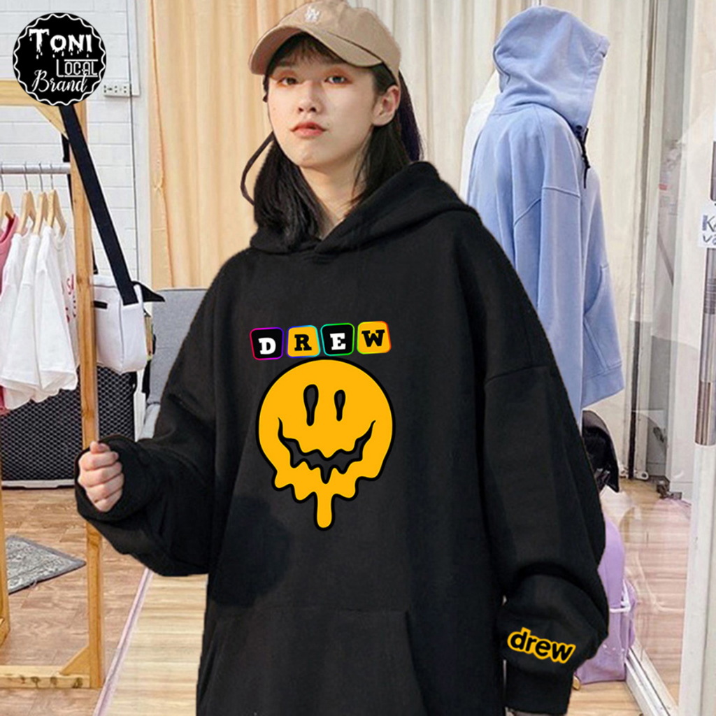 Áo Hoodie Local Brand DREW GHOST nỉ bông dày form rộng Unisex giữ ấm chống nắng