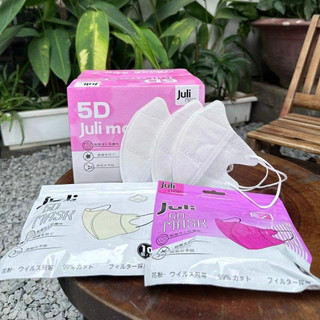 Set 100 Cái Khẩu Trang 5D JULI, Kháng khuẩn chống tia UV, Hàng Cao Cấp. Dệt 3 Lớp Lọc Bụi