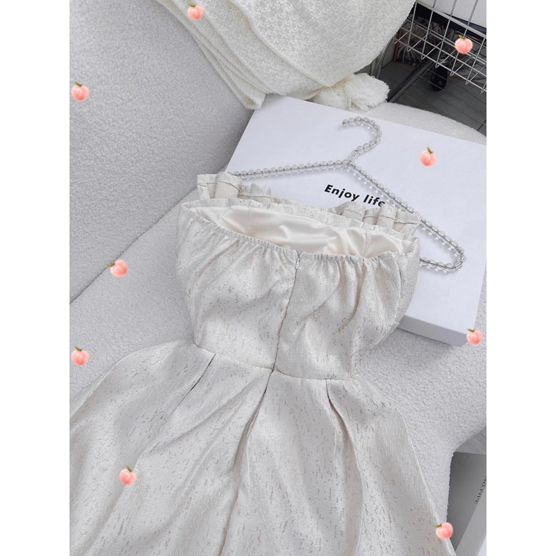 Đầm TAFTA XOÈ XẾP CÚP NGỰC TÙNG XOÈ DÁNG DÀI Sẵn Shop