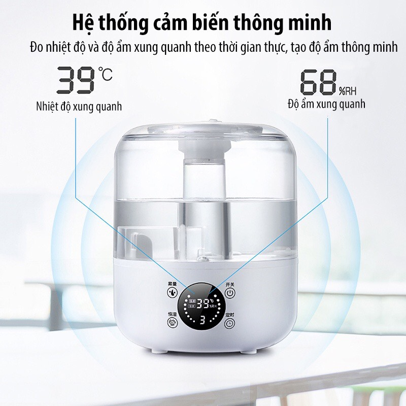 Máy Phun Sương Tạo Độ Ẩm Không Khí XIAOMI / BEIWEI, Máy Khuếch Tán Tinh Dầu Dung Tích 3L Có Điều Khiển Bảo Hành 6 Tháng