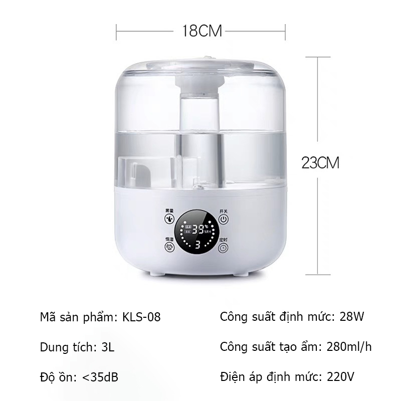 Máy Phun Sương Tạo Độ Ẩm Không Khí XIAOMI / BEIWEI, Máy Khuếch Tán Tinh Dầu Dung Tích 3L Có Điều Khiển Bảo Hành 6 Tháng