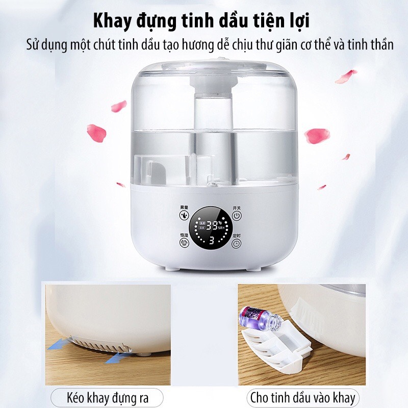 Máy Phun Sương Tạo Độ Ẩm Không Khí XIAOMI / BEIWEI, Máy Khuếch Tán Tinh Dầu Dung Tích 3L Có Điều Khiển Bảo Hành 6 Tháng