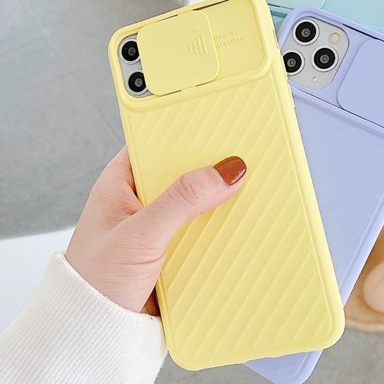 Ốp Điện Thoại Silicon Mềm Nhám Màu Kẹo Trơn Có Nắp Trượt Bảo Vệ 11/11pro/11promax/12mini/12pro/12promax/13/13mini/13prax