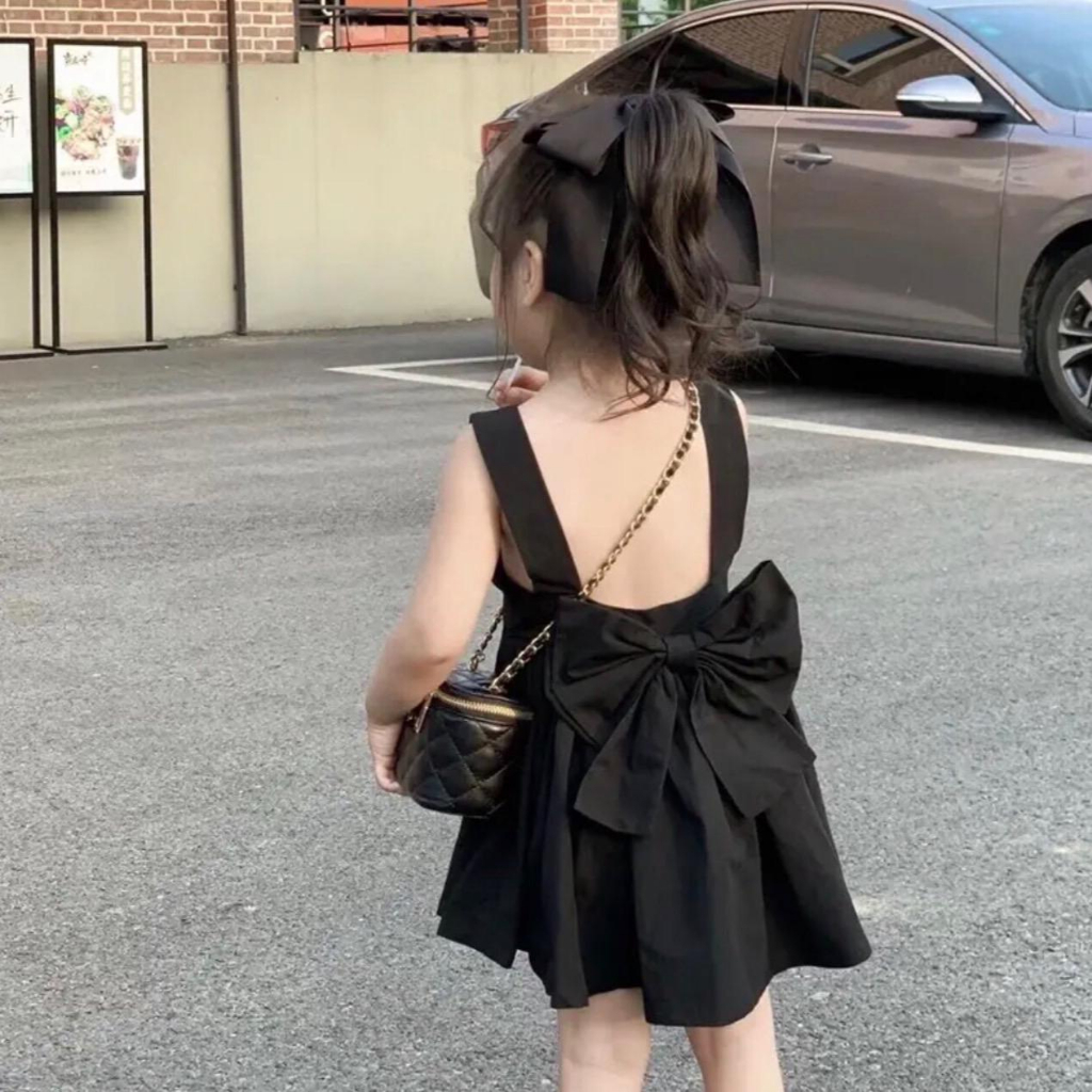 Váy hai dây có nơ sau lưng cho bé nhà mộc baby v123