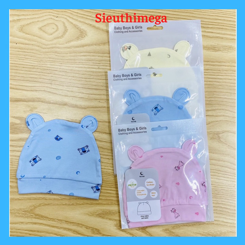 Mũ sơ sinh chất liệu petit Moon@- one size
