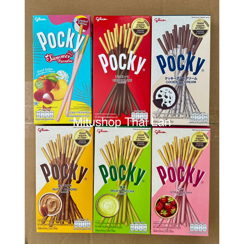 Bánh que Glico Pocky nội địa Thái Lan hộp 40gr size lớn đủ vị