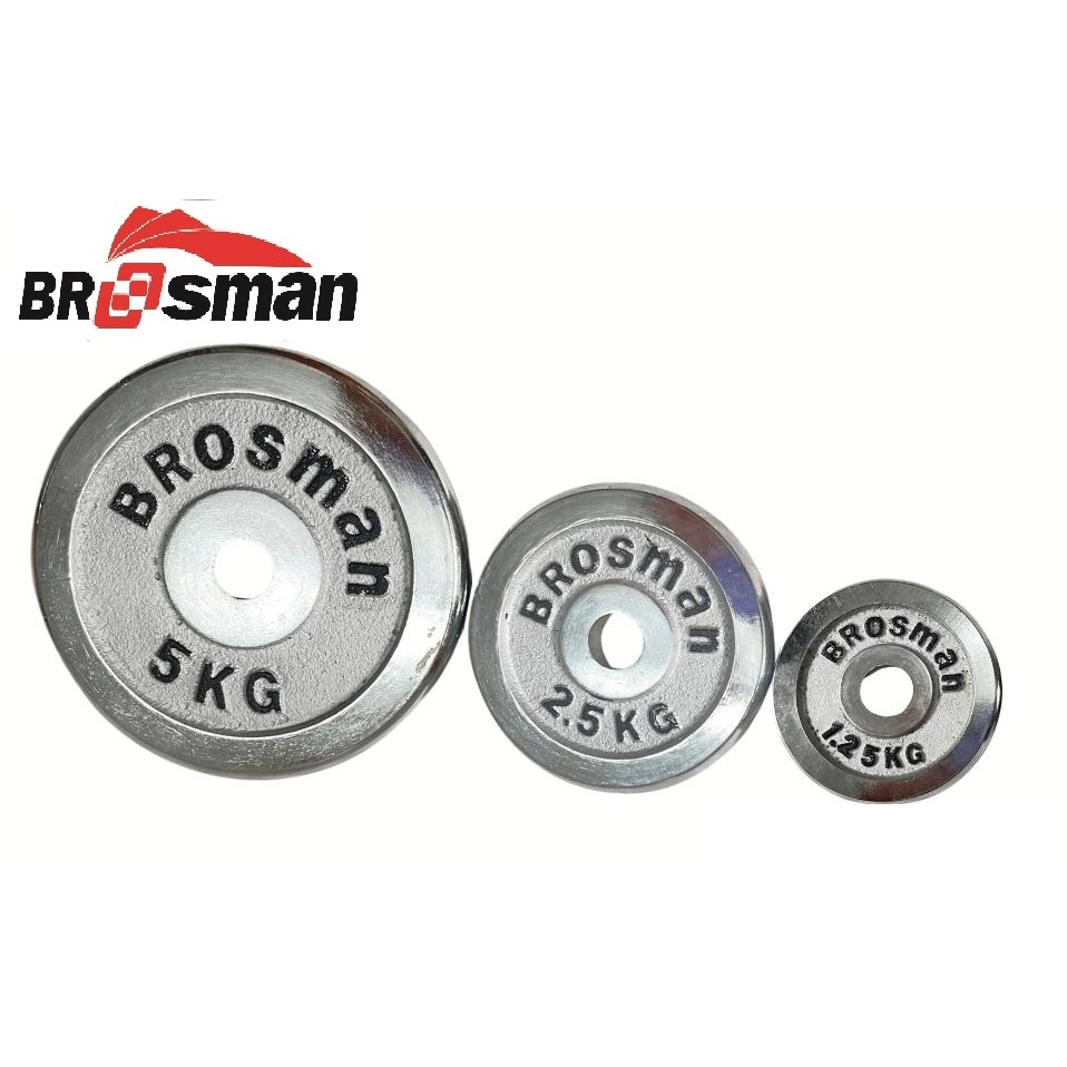 Tạ đĩa, Tạ bánh, Tạ miếng inox cao cấp 5Kg Brosman nhập khẩu chính hãng