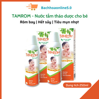 TAMROM - Nước tắm thảo dược ngừa rôm sảy mụn nhọt, thanh nhiệt giải độc cho bé chai 250ml.