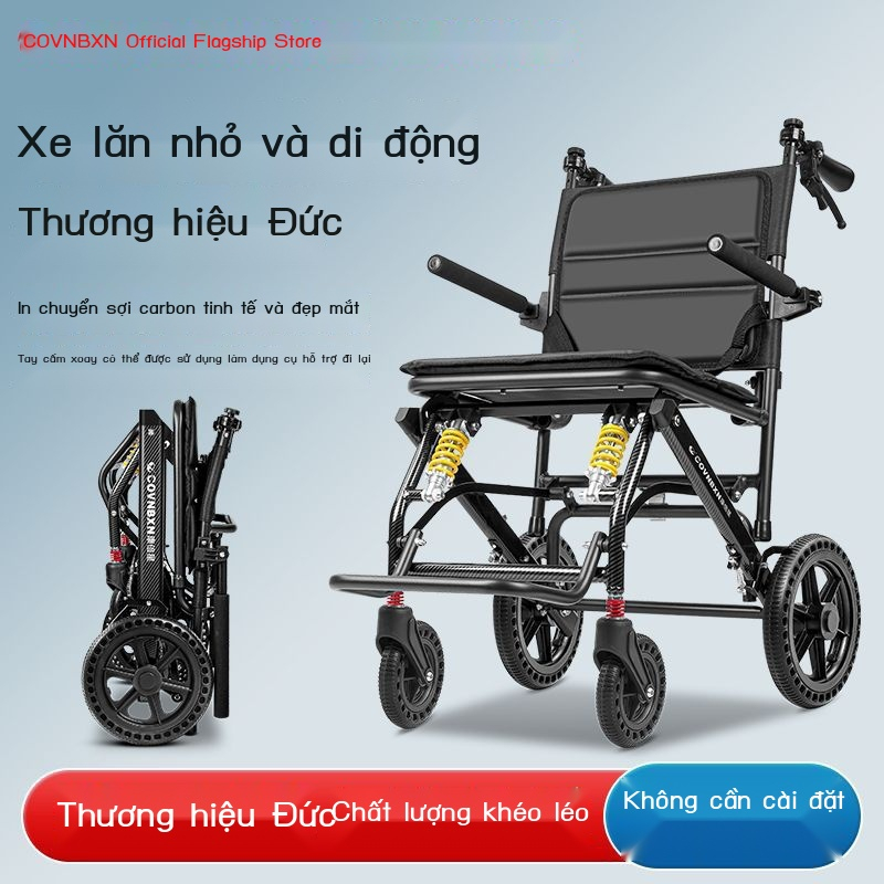 Xe lăn người già Combistar của Đức gấp gọn nhẹ di động xe đẩy du lịch xe lăn xe đẩy