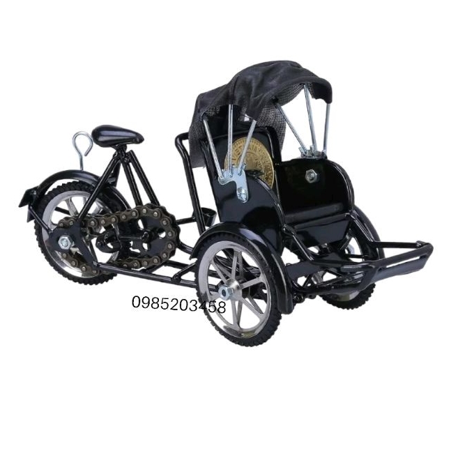 Mô hình xích lô kim loại xi vàng , xi bạc - mô hình đồ chơi