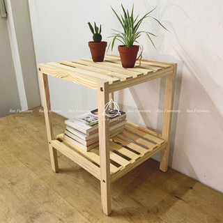 Kệ gỗ Tab đầu giường/ Kệ gỗ 2 tầng