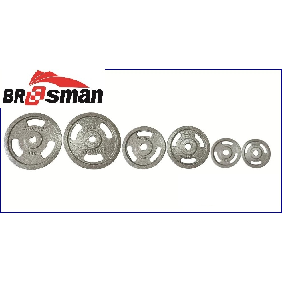 Tạ đĩa sắt phủ lớp tĩnh điện cao cấp 2,5KG Brosman nhập khẩu chính hãng cao cấp, tạ bánh sắt 2,5Kg, tạ miếng sắt 2,5 kg