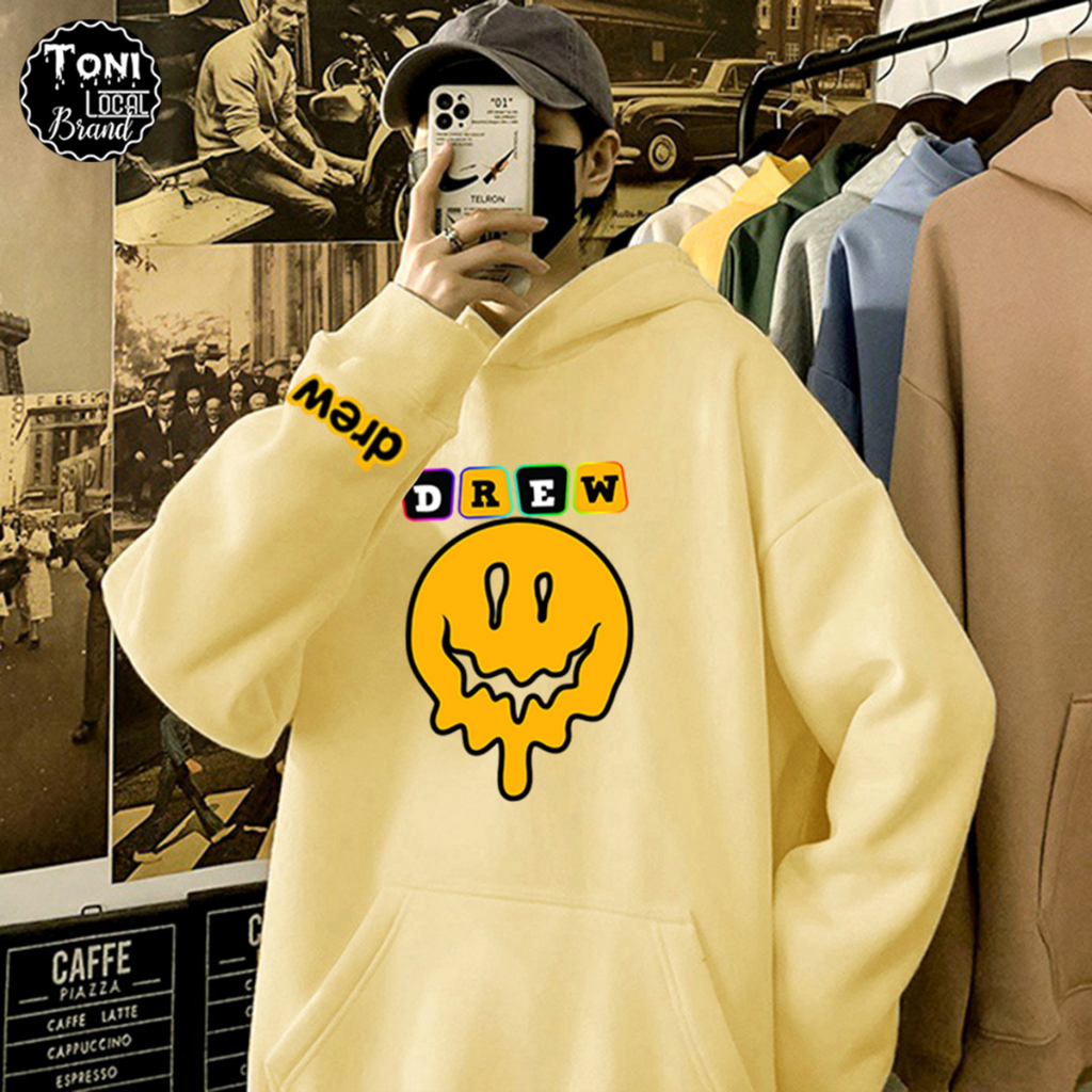 Áo Hoodie Local Brand DREW GHOST nỉ bông dày form rộng Unisex giữ ấm chống nắng