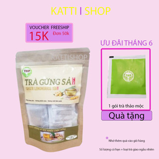 Trà Gừng Sả Túi Lọc THP Hỗ Trợ Tăng Cường Sức Đề Kháng Túi Zip 200g