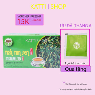 Trà Tim Sen Túi Lọc THP Hỗ Trợ Dưỡng Tâm, An Thần, Ngủ Ngon Hộp 25 gói trà (2g/gói
