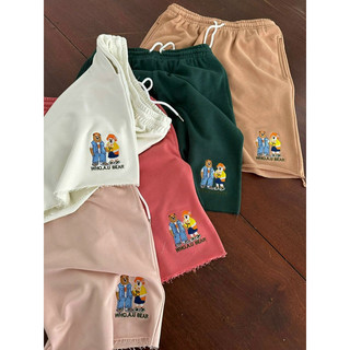 Quần short thun da cá thêu gấu
