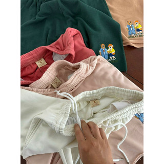 Quần short thun da cá thêu gấu