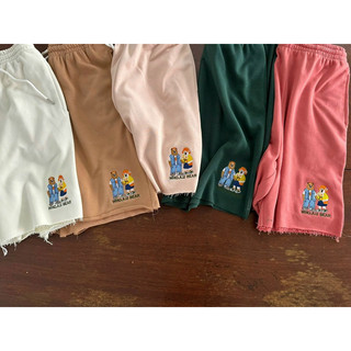 Quần short thun da cá thêu gấu