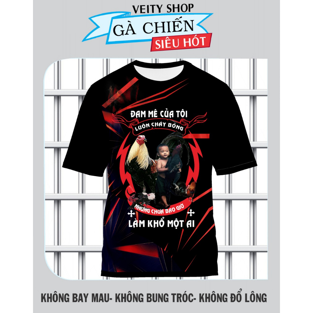 Áo hình gà chọi cực chất , Áo gà chọi GD07, Hàng thiết kế verity shop