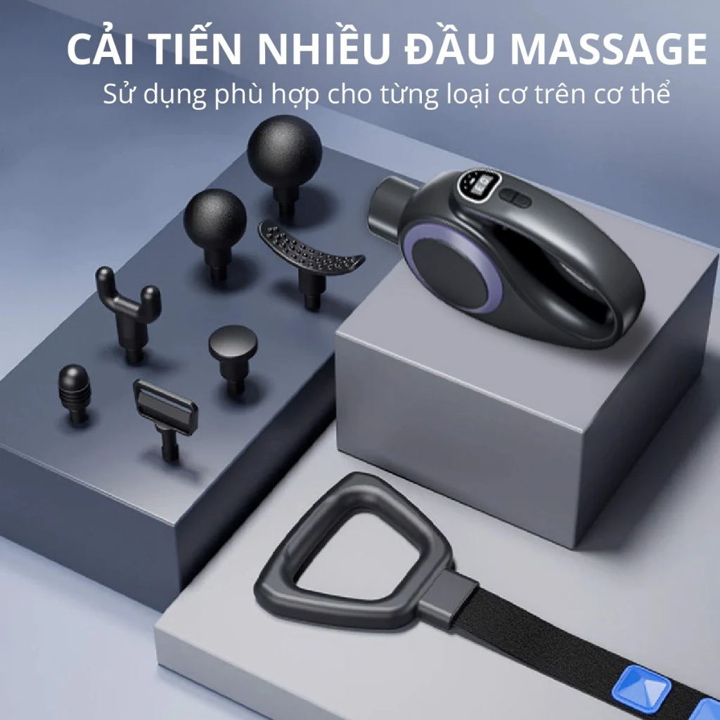 Súng massage Kachi MK353 ( gồm 6 đầu massage kèm đai rung )