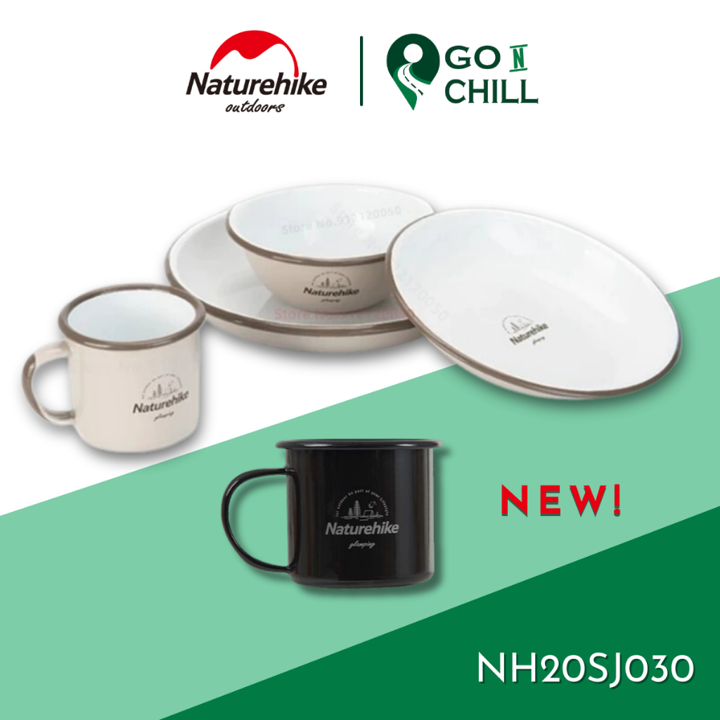 Bộ bát đĩa cốc tráng men dã ngoại Glamping cao cấp Naturehike NH20SJ030