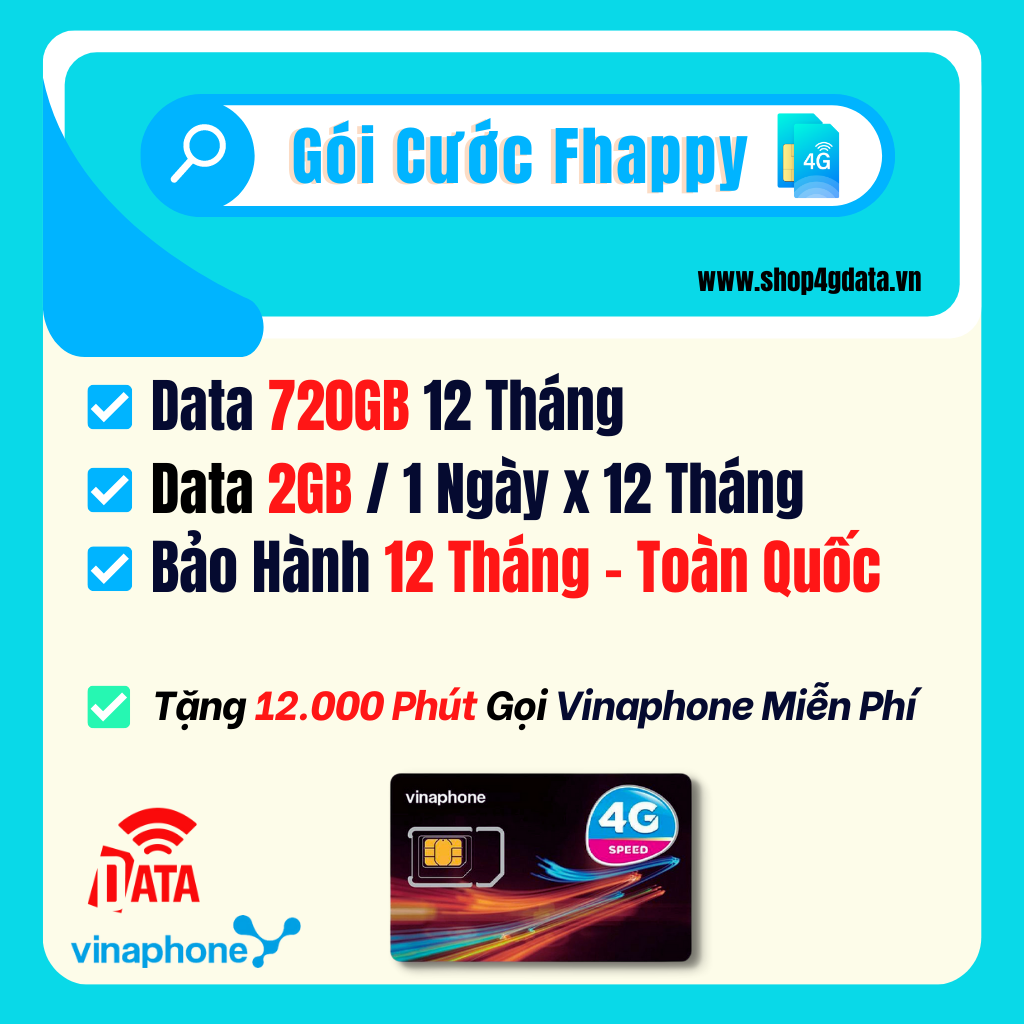SIM VD149 12T- 1440GB ( Miễn Phí Data ) và Gọi Miễn Phí và nhắn tin Miễn Phí