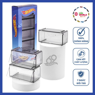 Hộp Mica chính hãng Hot Wheels, bảo vệ và trưng bày Xe mô hình tỷ lệ 1:64 và Bearbrick 100%.