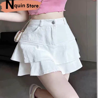 Chân váy kaki co giãn 2 tầng dáng xòe cạp cao siêu tôn dáng cho các chị em Nquin store