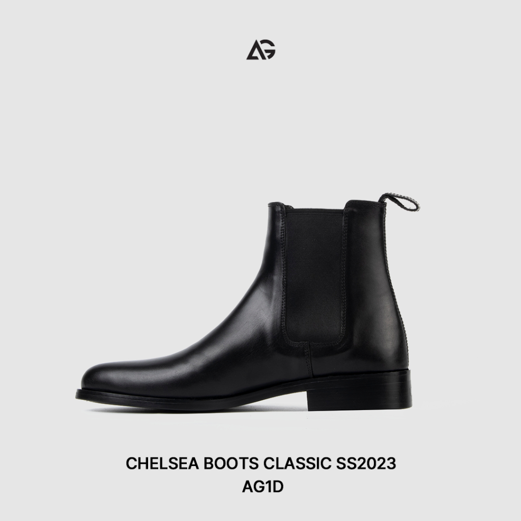 Giày Chelsea boots nam, giày da cao cấp da bò nhập khẩu handmade August shoes AG1D chính hãng bảo hành 24 tháng