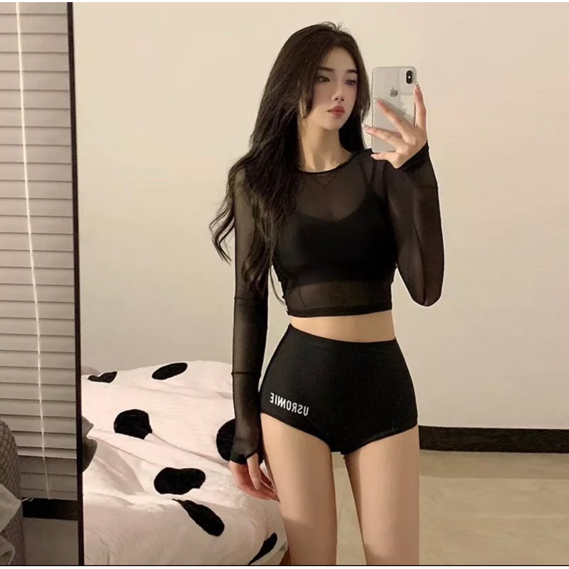 Bikini 3 mảnh vải thu  lạnh dài tay, kín đáo