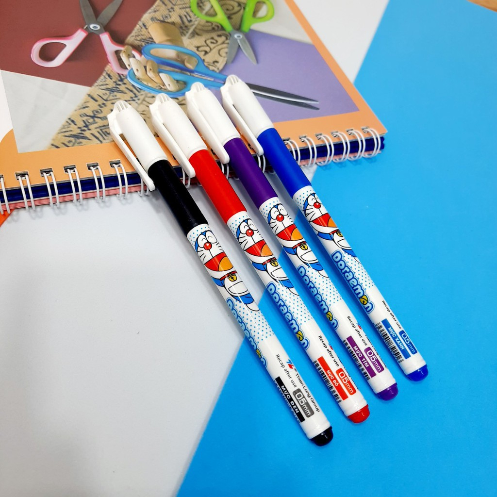 Bút gel nước Doraemon 𝑻𝒉𝒊𝒆̂𝒏 𝑳𝒐𝒏𝒈 GEL-012/DO ngòi 0.5mm - ByLy Store