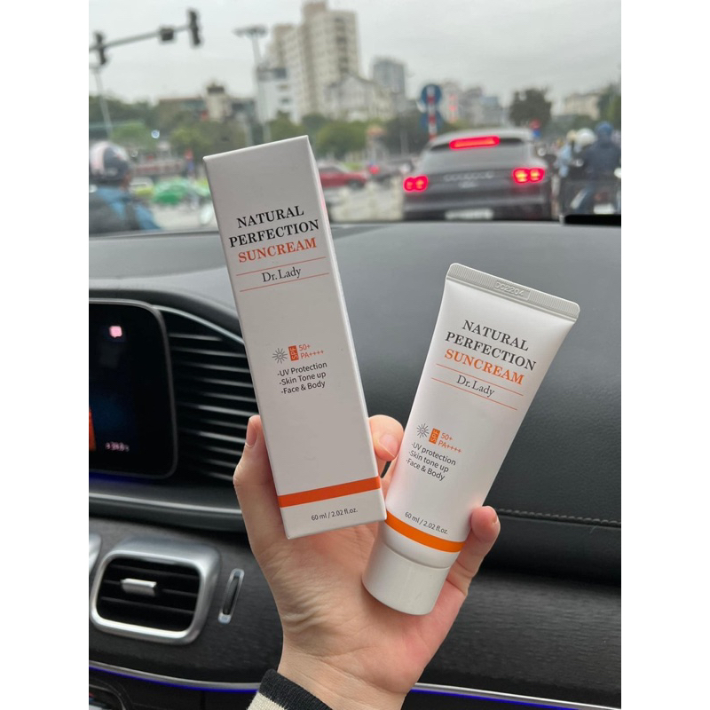 Kem chống nắng sun cream Natural Perfection - Dr lady, da dầu mụn, nâng tone, kiềm dầu, chống lão hóa/ 60ml/ date 2026