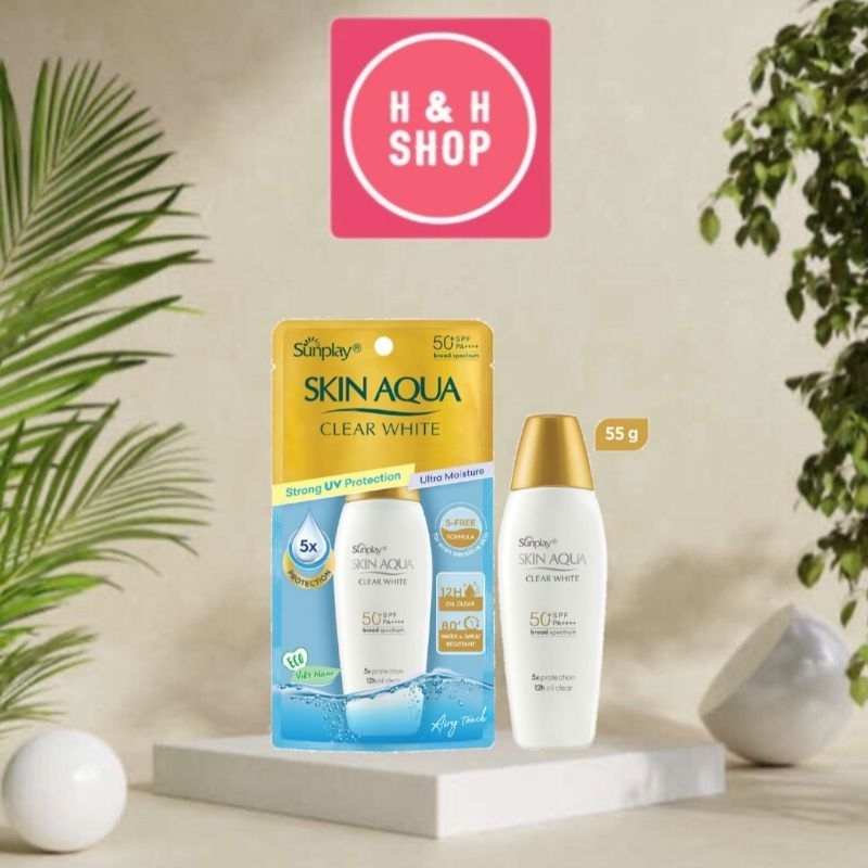 Sữa chống nắng hằng ngày dưỡng trắng cho da dầu Sunplay Skin Aqua Clear White SPF50+ 55g