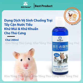  Dung dịch Eco Forest tẩy rửa cặn nước tiểu cặn khay vệ sinh khử mùi,khử khuẩn cho chuồng trại hamster thú cưng 200ml 